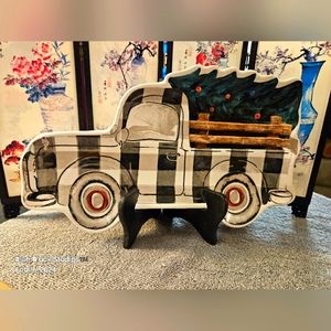 Robert Stanley Buffalo Plaid Black White Christmas Tree Plate Hobby Lobby